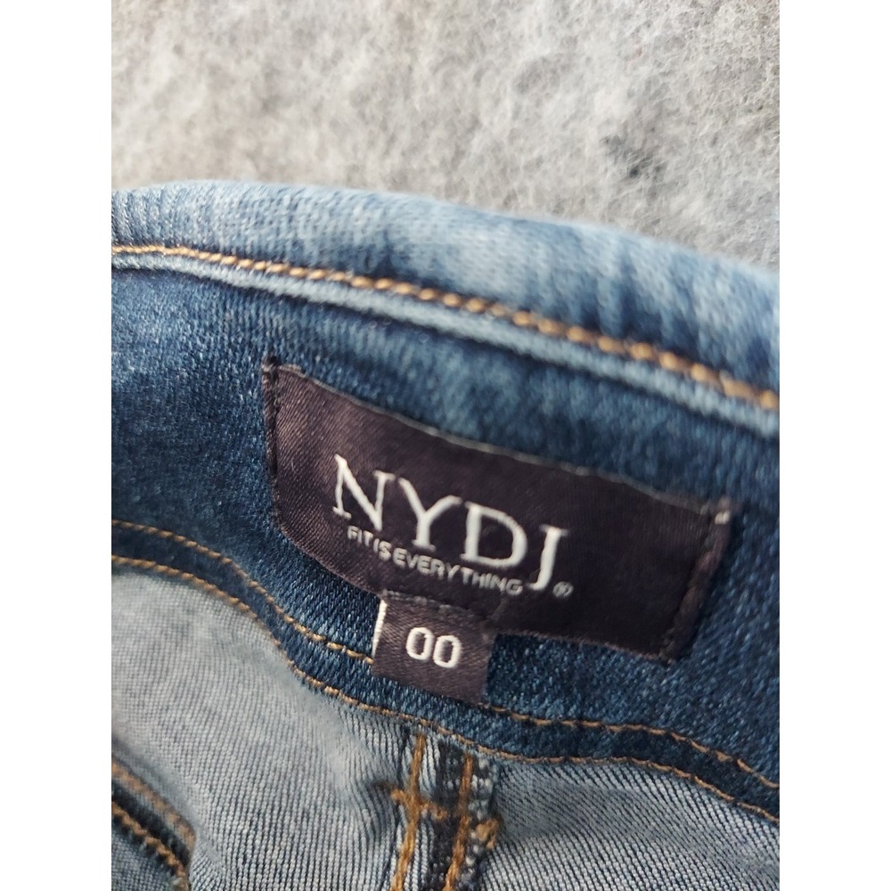 NYDJ Jeans Womens 00 Blue Marilyn Straight Raw Hem Stretch Lift Tuck Medium Wash - Picture 9 of 11